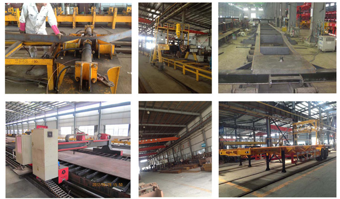3 axles chassis semi trailer production